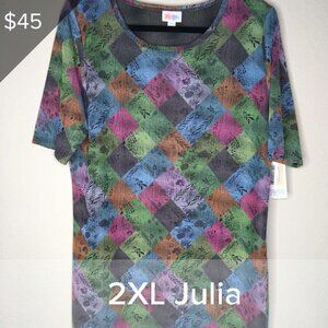 LuLaRoe Julia 2XL NWT multicolored